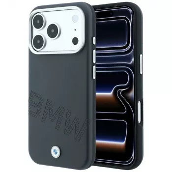 BMW Sign Inclined Deboss Letters Θήκη MagSafe για iPhone 18 Pro Max / 17 Pro Max - Γκρι