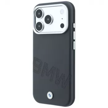 BMW Sign Inclined Deboss Letters Θήκη MagSafe για iPhone 18 Pro Max / 17 Pro Max - Γκρι