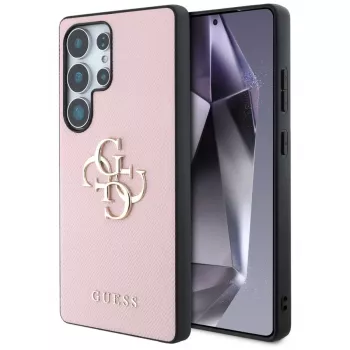 GUESS Grained Big 4G Logo Small Classic Logo Θήκη για Samsung Galaxy S25 Ultra - Ροζ