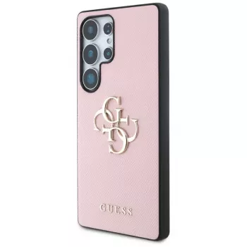 GUESS Grained Big 4G Logo Small Classic Logo Θήκη για Samsung Galaxy S25 Ultra - Ροζ