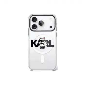 Karl Lagerfeld IML Choupette Sketch Logo MagSafe θήκη για iPhone 17 Pro - Διάφανη