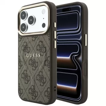 GUESS Embossed 4G Classic MagSafe θήκη για iPhone 17 Pro Max / 18 Pro Max - Καφέ