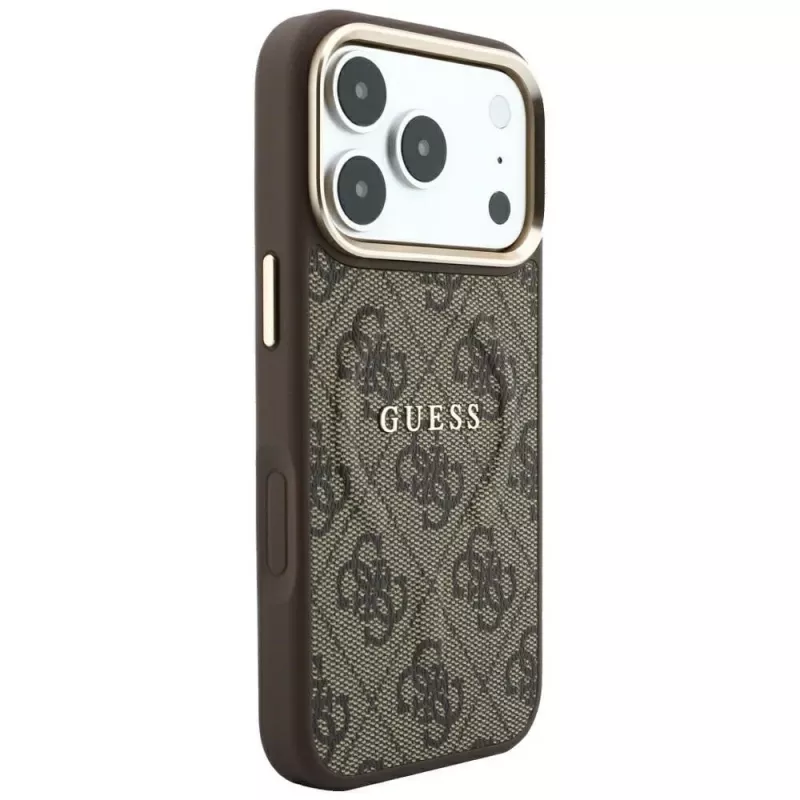 GUESS Embossed 4G Classic MagSafe θήκη για iPhone 17 Pro Max / 18 Pro Max - Καφέ