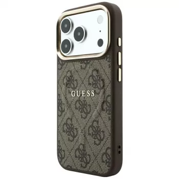 GUESS Embossed 4G Classic MagSafe θήκη για iPhone 17 Pro / 18 Pro - Καφέ