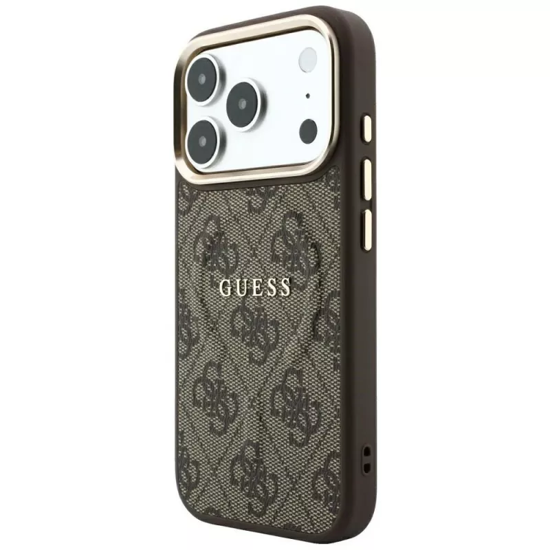 GUESS Embossed 4G Classic MagSafe θήκη για iPhone 17 Pro / 18 Pro - Καφέ