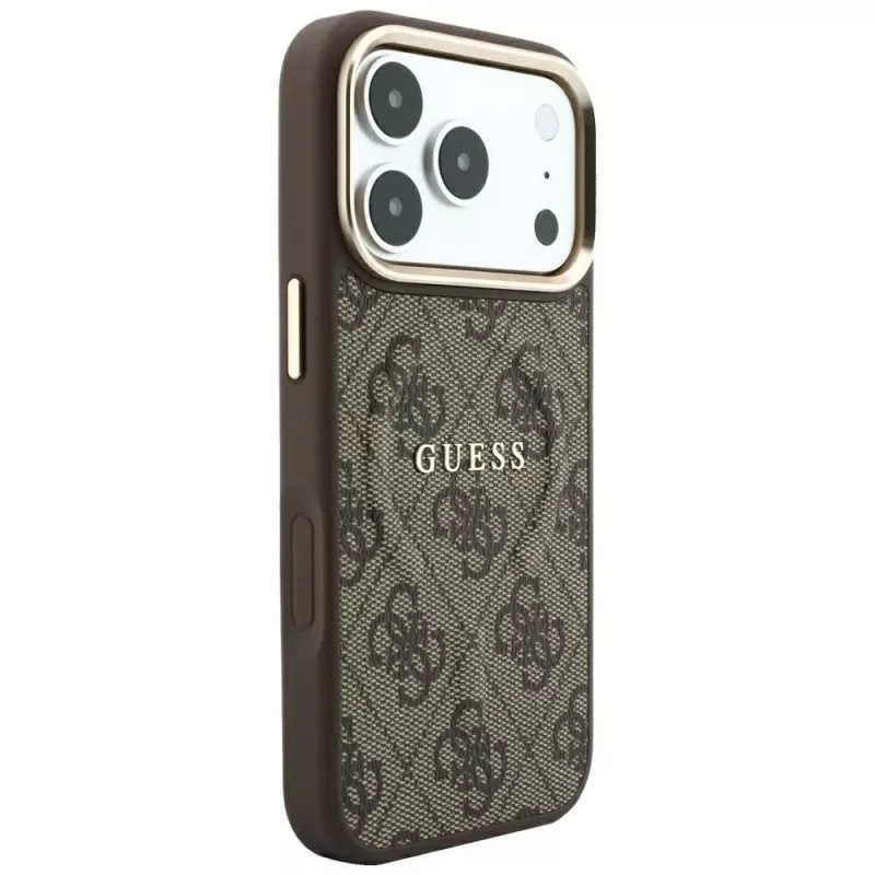 GUESS Embossed 4G Classic MagSafe θήκη για iPhone 17 Pro / 18 Pro - Καφέ