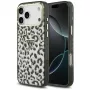 GUESS IML Leopard Glitter Triangle Logo MagSafe θήκη για iPhone 18 Pro Max / 17 Pro Max - Μαύρη