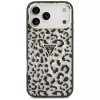 GUESS IML Leopard Glitter Triangle Logo MagSafe θήκη για iPhone 18 Pro Max / 17 Pro Max - Μαύρη