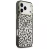GUESS IML Leopard Glitter Triangle Logo MagSafe θήκη για iPhone 18 Pro Max / 17 Pro Max - Μαύρη