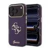 GUESS 4G Script Metal Θήκη προστασίας πλάτης για Apple iPhone 18 Pro / 17 Pro - Βουργουνδί