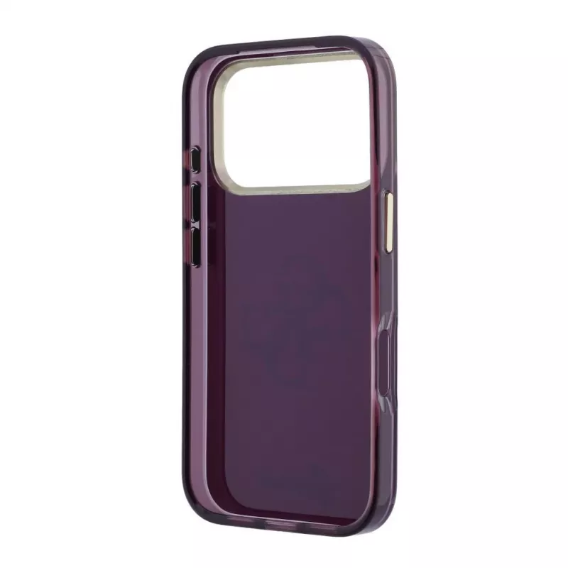 GUESS 4G Script Metal Θήκη προστασίας πλάτης για Apple iPhone 18 Pro / 17 Pro - Βουργουνδί
