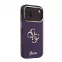 GUESS 4G Script Metal Θήκη προστασίας πλάτης για Apple iPhone 18 Pro / 17 Pro - Βουργουνδί