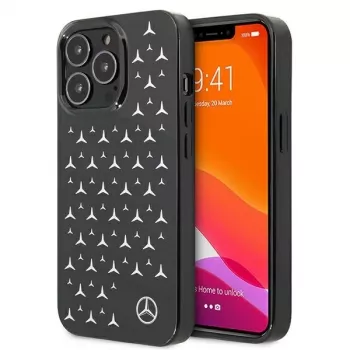 Mercedes-Benz MEHCP13LESPBK Σκληρή θήκη για iPhone 13 Pro/13 6,1 ιντσών - Ασημί σχέδιο αστεριών Μαύρη
