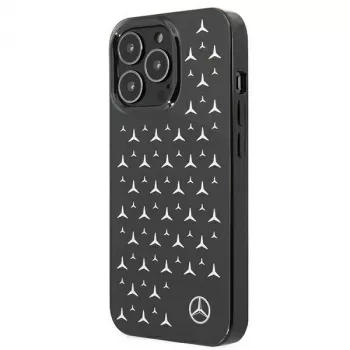 Mercedes-Benz MEHCP13LESPBK Σκληρή θήκη για iPhone 13 Pro/13 6,1 ιντσών - Ασημί σχέδιο αστεριών Μαύρη