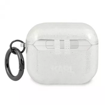 Karl Lagerfeld KLA3UKHGS Θήκη AirPods 3 Ασημί Γκλίτερ Κεφάλι του Karl
