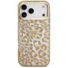 GUESS IML Leopard Glitter Triangle Logo MagSafe θήκη για iPhone 18 Pro Max / 17 Pro Max - καφέ