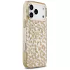GUESS IML Leopard Glitter Triangle Logo MagSafe θήκη για iPhone 18 Pro Max / 17 Pro Max - καφέ