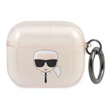 Karl Lagerfeld KLA3UKHGD θήκη AirPods 3 Glitter Gold Karl's Head