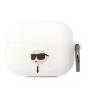 Karl Lagerfeld KLAPRUNIKH θήκη AirPods Pro λευκή σιλικόνη Karl Head 3D