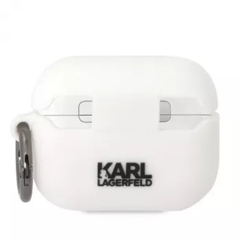 Karl Lagerfeld KLAPRUNIKH θήκη AirPods Pro λευκή σιλικόνη Karl Head 3D