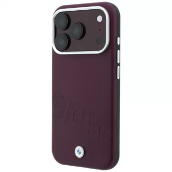 BMW Sign Inclined Deboss Letters MagSafe θήκη για iPhone 18 Pro Max / 17 Pro Max - βυσσινί
