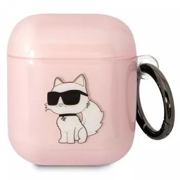 Karl Lagerfeld Ikonik Choupette θήκη AirPods 1/2 ροζ