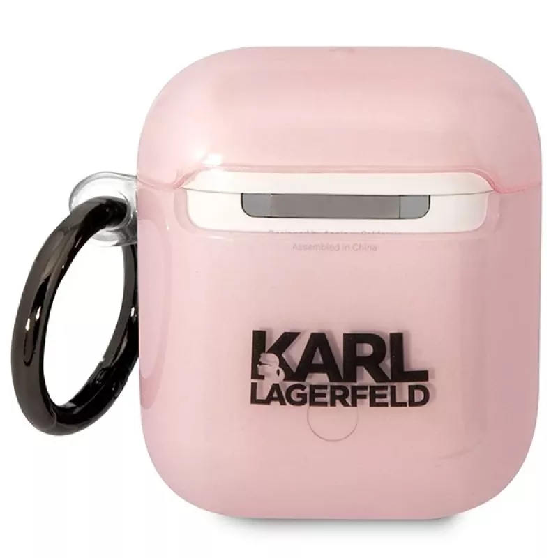 Karl Lagerfeld Ikonik Choupette θήκη AirPods 1/2 ροζ