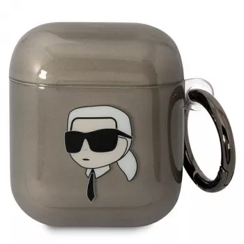 Karl Lagerfeld KLA2HNIKTCK θήκη AirPods 1/2 μαύρη Karl's Head