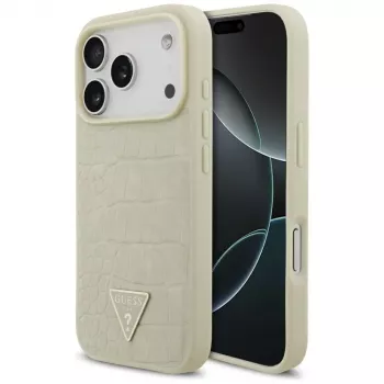 GUESS Croco Triangle Logo MagSafe θήκη για iPhone 17 Pro - χρυσή