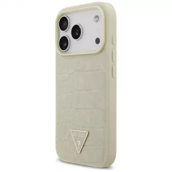 GUESS Croco Triangle Logo MagSafe θήκη για iPhone 17 Pro - χρυσή