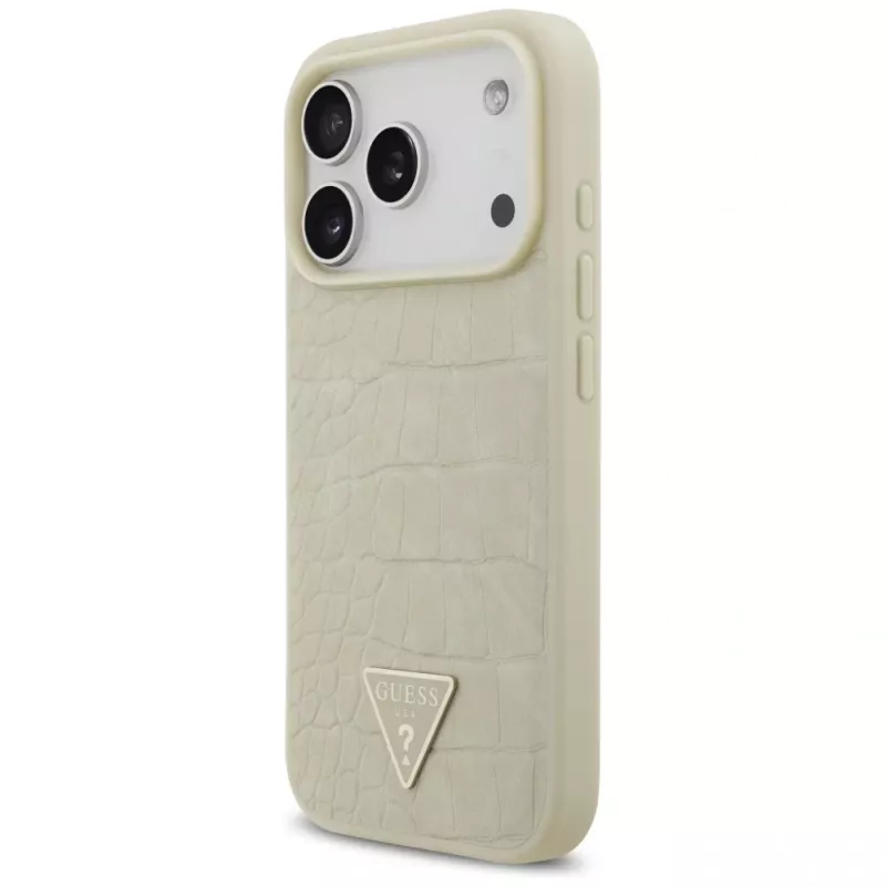 GUESS Croco Triangle Logo MagSafe θήκη για iPhone 17 Pro - χρυσή