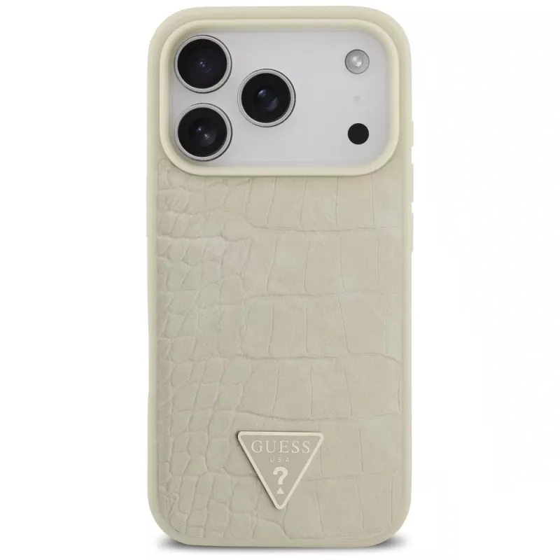GUESS Croco Triangle Logo MagSafe θήκη για iPhone 17 Pro - χρυσή