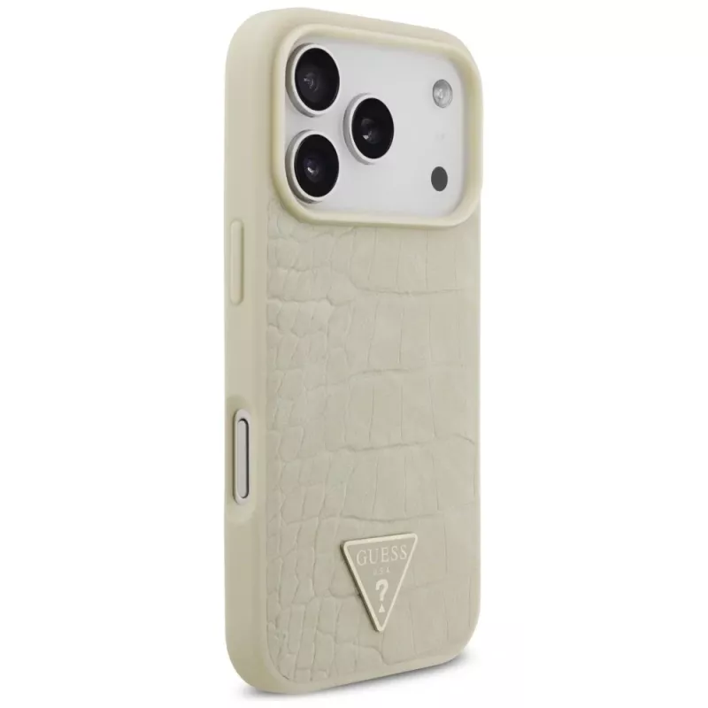 GUESS Croco Triangle Logo MagSafe θήκη για iPhone 17 Pro - χρυσή