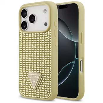 GUESS Rhinestone Triangle Logo θήκη για iPhone 17 Pro - χρυσή
