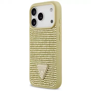 GUESS Rhinestone Triangle Logo θήκη για iPhone 17 Pro - χρυσή
