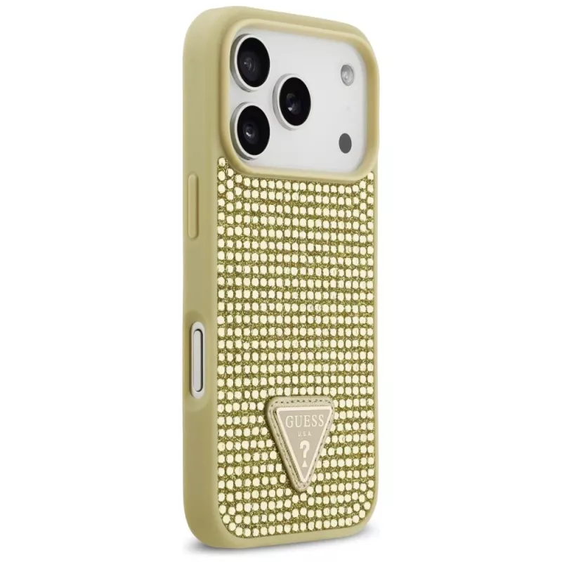 GUESS Rhinestone Triangle Logo θήκη για iPhone 17 Pro - χρυσή