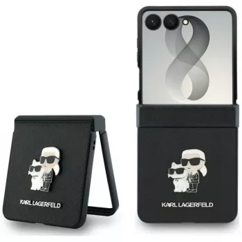 Karl Lagerfeld Karl & Choupette Saffiano Pins θήκη για Samsung Galaxy Z Flip8 - μαύρη