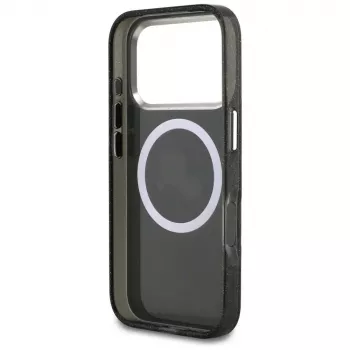 Karl Lagerfeld IML Glitter Karl & Choupette Heads Logo MagSafe θήκη για iPhone 17 Pro μαύρη