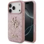 GUESS Fixed Glitter Big 4G θήκη για iPhone 18 Pro / 17 Pro – ροζ