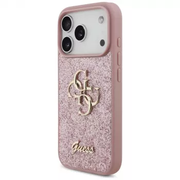 GUESS Fixed Glitter Big 4G θήκη για iPhone 18 Pro / 17 Pro – ροζ