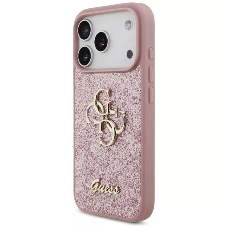 GUESS Fixed Glitter Big 4G θήκη για iPhone 18 Pro / 17 Pro – ροζ