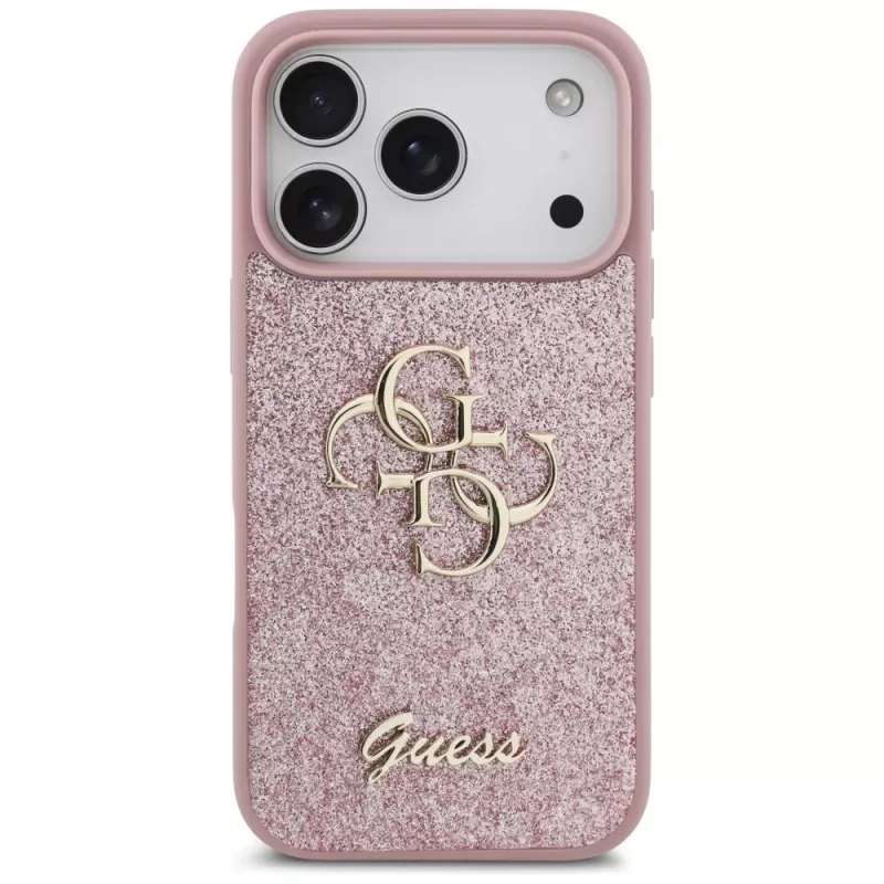 GUESS Fixed Glitter Big 4G θήκη για iPhone 18 Pro / 17 Pro – ροζ