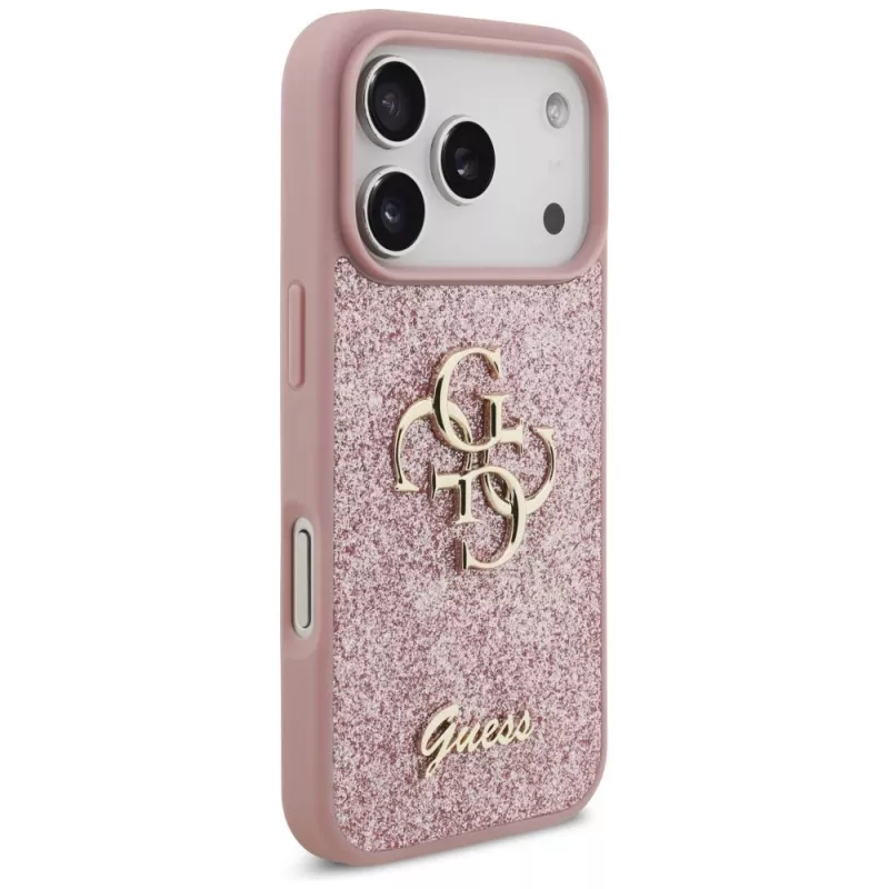 GUESS Fixed Glitter Big 4G θήκη για iPhone 18 Pro / 17 Pro – ροζ