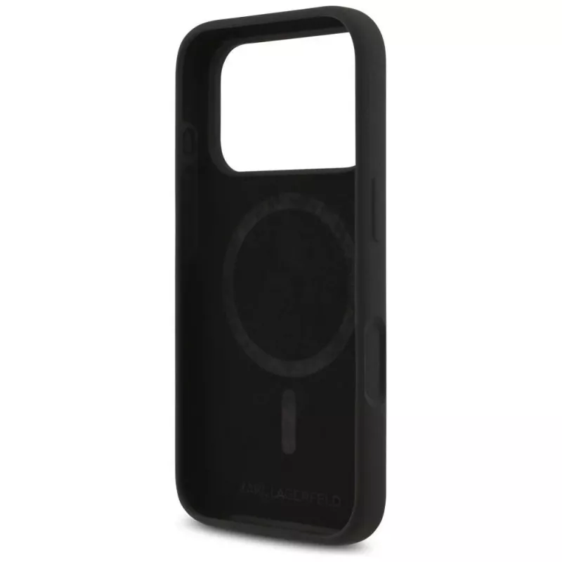 Karl Lagerfeld Silicone Karl & Choupette Ring MagSafe θήκη για iPhone 17 Pro Max - μαύρη