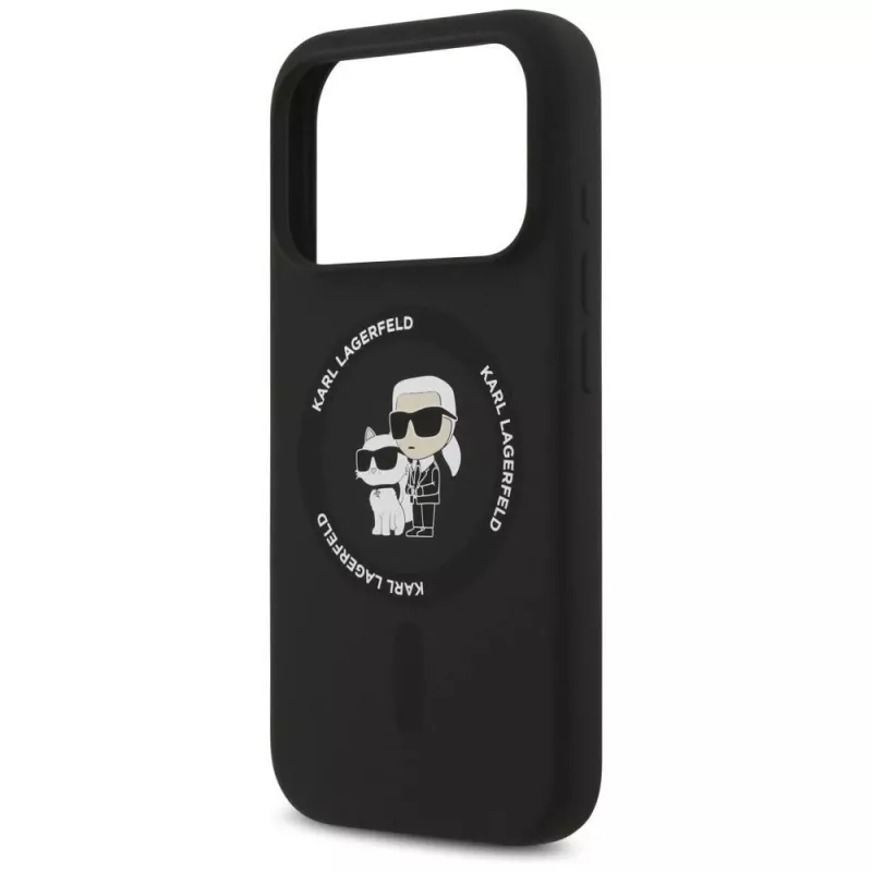 Karl Lagerfeld Silicone Karl & Choupette Ring MagSafe θήκη για iPhone 17 Pro Max - μαύρη