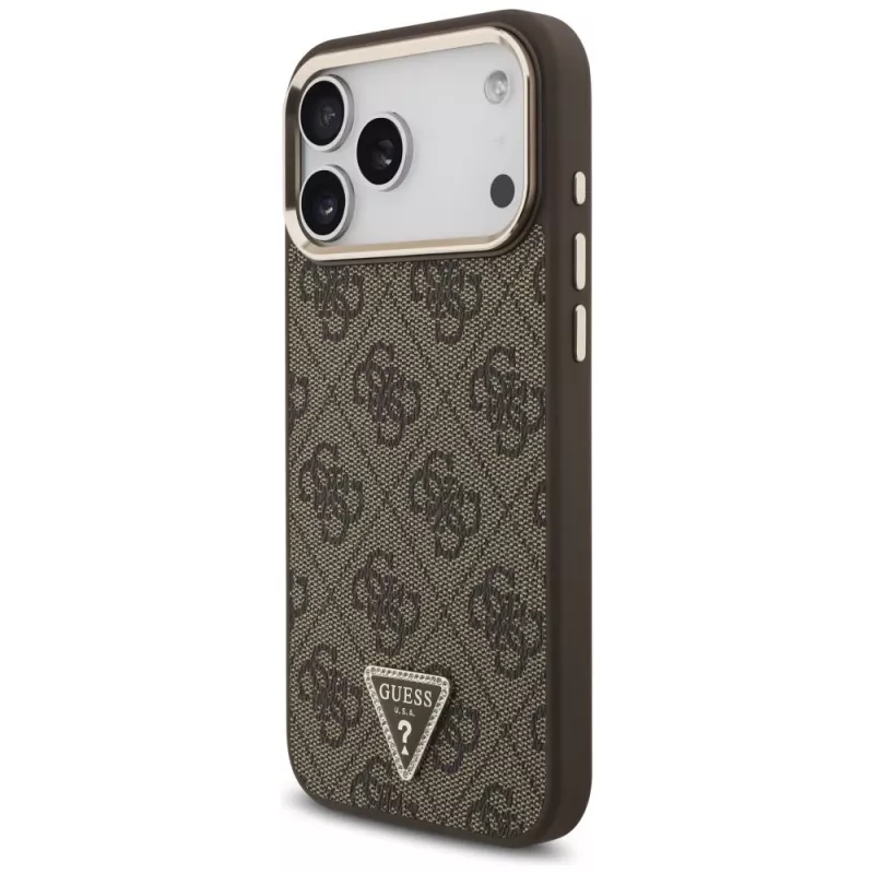 GUESS 4G Triangle Logo MagSafe θήκη για iPhone 18 Pro Max / 17 Pro Max - καφέ