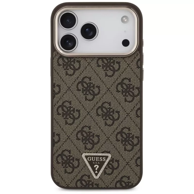 GUESS 4G Triangle Logo MagSafe θήκη για iPhone 18 Pro Max / 17 Pro Max - καφέ