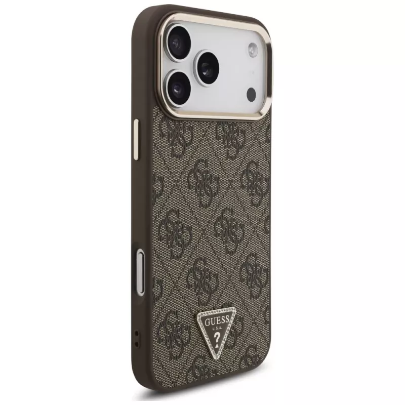 GUESS 4G Triangle Logo MagSafe θήκη για iPhone 18 Pro Max / 17 Pro Max - καφέ