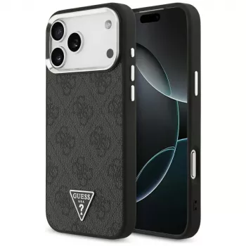GUESS 4G Triangle Logo MagSafe Θήκη για iPhone 18 Pro Max / 17 Pro Max - Μαύρο & Ασημί