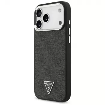 GUESS 4G Triangle Logo MagSafe Θήκη για iPhone 18 Pro Max / 17 Pro Max - Μαύρο & Ασημί